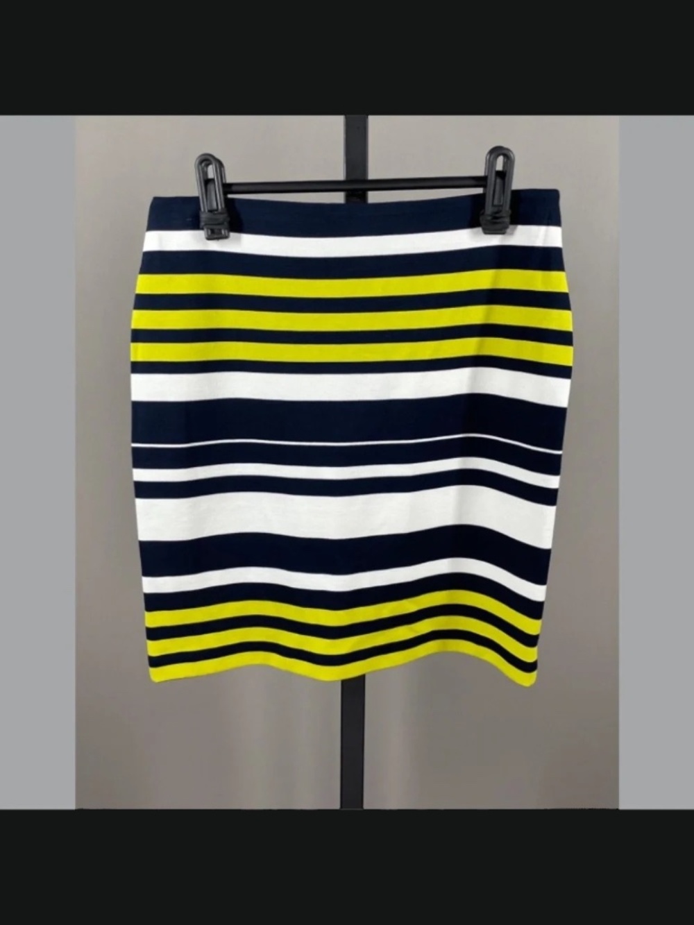 NEW Ann Taylor Skirt Womens 2 petite blue green stripe pencil preppy classic - Picture 5 of 7
